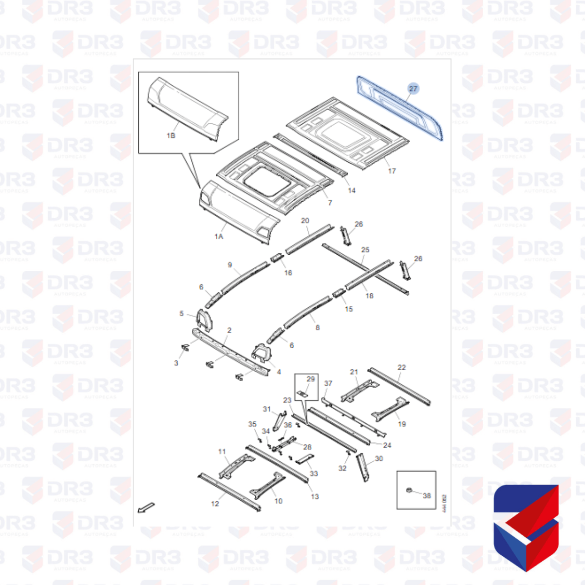 Chapa Traseiro Superior Scania NTG 2044121 16693 Boff Loja DR3