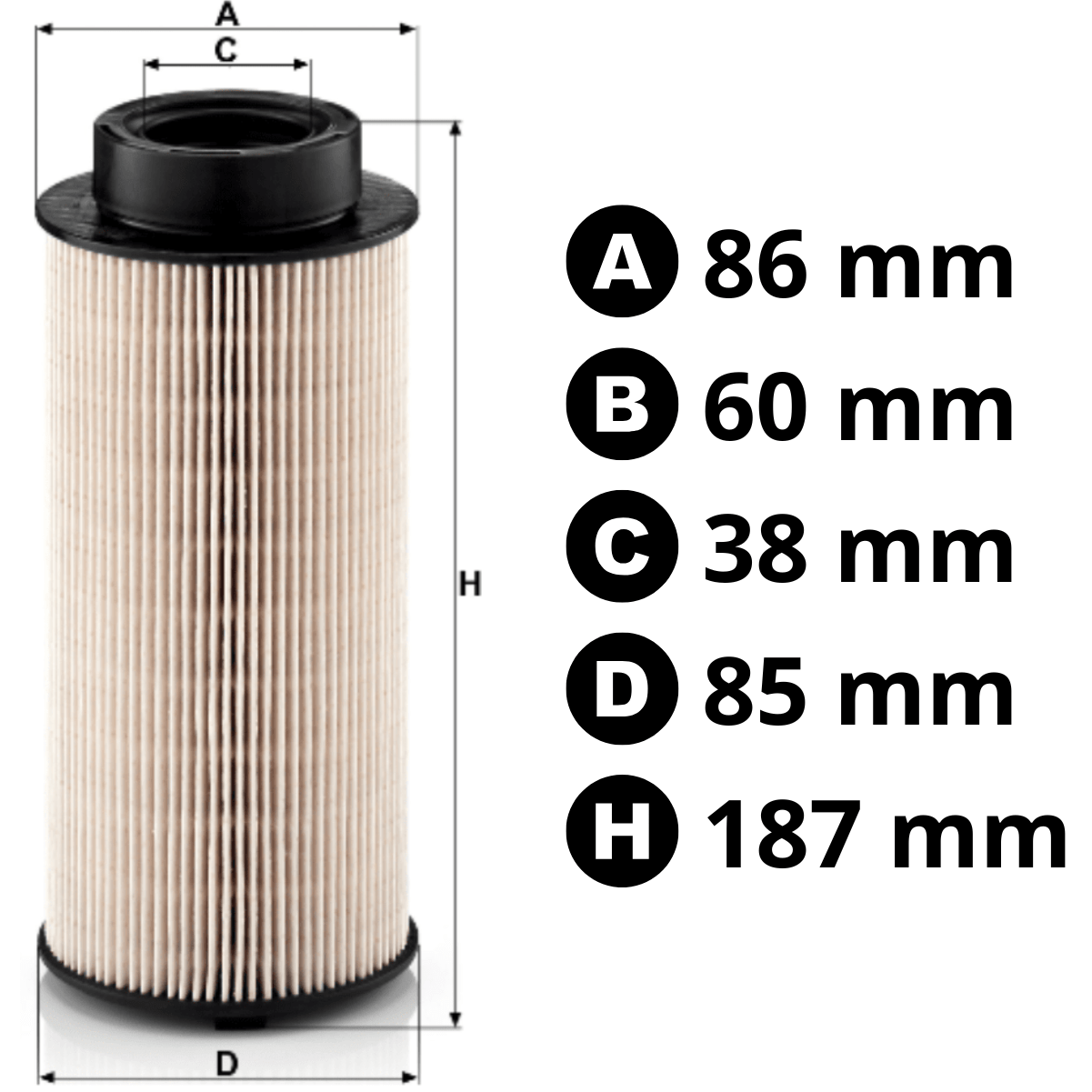 Filtro Diesel Scania P G R 1873018 PU941X Mann Filter