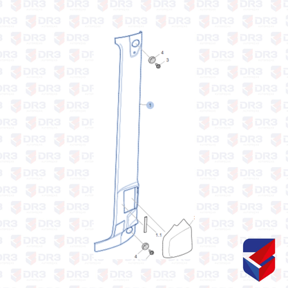 Acabamento Coluna Externa Scania S5 Euro 5 LE 1769911 Cepam