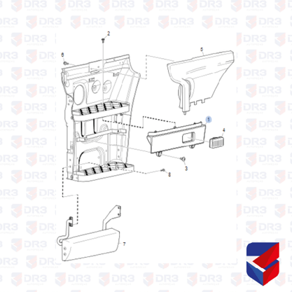 Acabamento Estribo Scania S4 LE 1354593 009627 Cipec