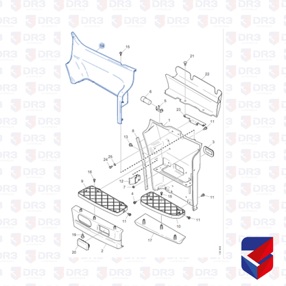 Acabamento Estribo Scania S5 P G LD 1805342 PP1054 Fabbof