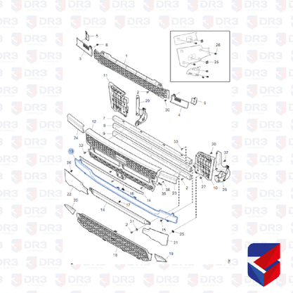 Acabamento Frizo Grade Inferior Scania NTG 2329070 Boff