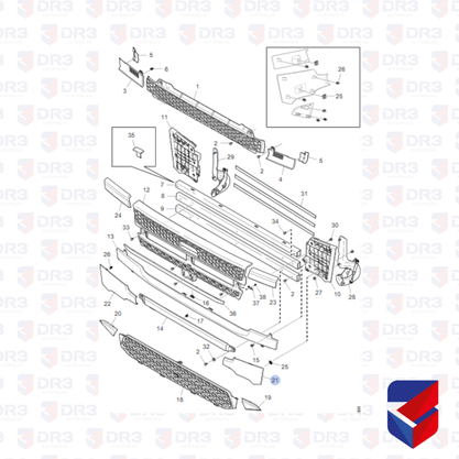 Acabamento Grade Inferior Scania NTG LE 2324356 Original