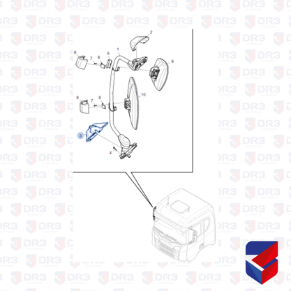 Capa Acabamento Retrovisor Scania NTG Inferior LD 2645652 Fabbof