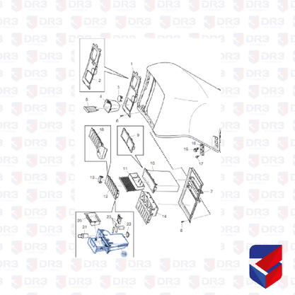 Acabamento Painel Cinzeiro e Acendedor Scania S4 1879518 Original