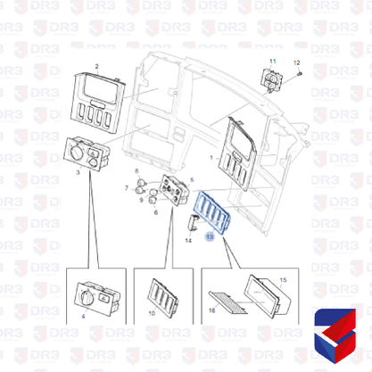 Acabamento Painel Controle Scania S5 5 Botoes 1911080 Original
