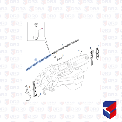 Acabamento Painel Desembaceador Scania NTG LE 2086522 Original