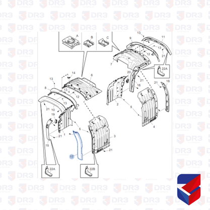 Acabamento Paralama Scania NTG Dianteiro LE 2297995 Cepam