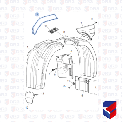 Acabamento Paralama Superior Scania S4 Bicudo LE Globo
