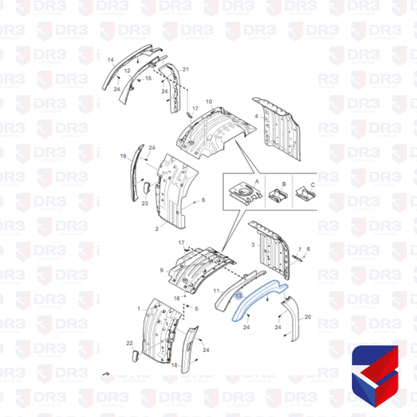 Acabamento Paralama Superior Scania NTG LE 2297991 Cepam