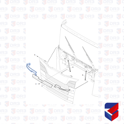 Acabamento Pivo Parabrisa Scania NTG LE 2340701 Original