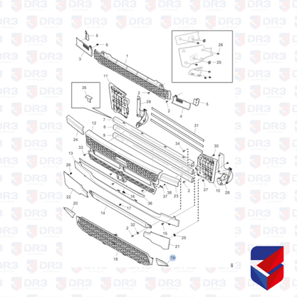 Acabamento Tela Parachoque Scania NTG LE 2584635 Original