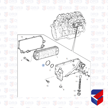 Anel Radiador Oleo Caixa Scania 124 Grande 1352886 Original