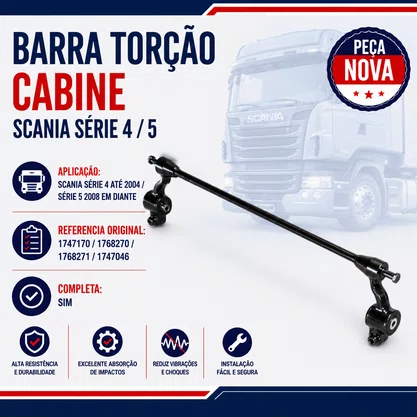 Barra Torcao Cabine Scania S4 Ate 2004 S5 2008 Em Diante Bester