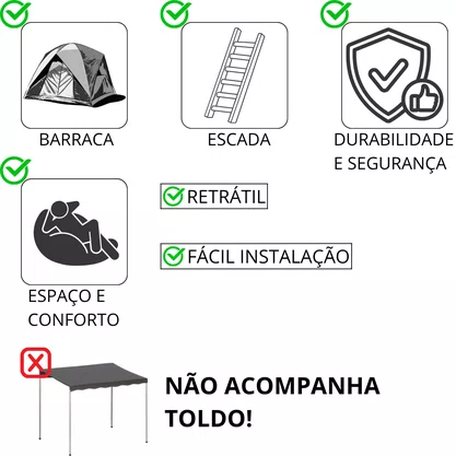 Barraca Teto Acampamento RTT-12