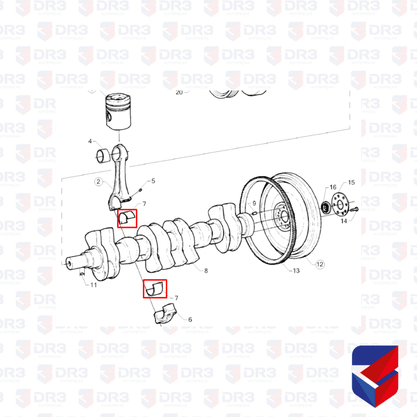 Bronzina Biela Scania 112 113 STD 777100 550409 BB082 Mahle