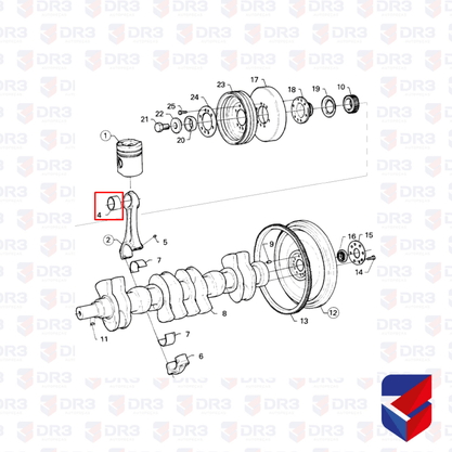 Bucha Biela Scania S4 S5 STD Unidade 1440359 BG563 Mahle
