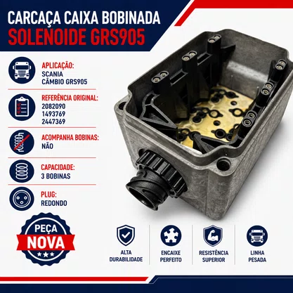 Carcaca Caixa Bobinada Solenoide Scania GRS905 Sem Bobina Bester