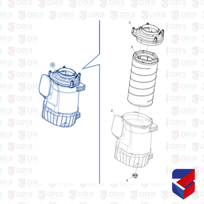 Corpo Filtro Ar Completo Scania NTG 2232180 10636 Cepam