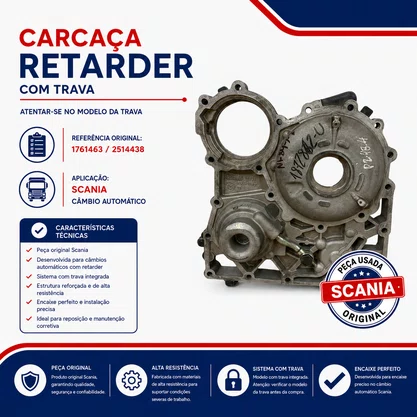 Carcaca Retarder Scania Automatica Com Trava 1761463 Original