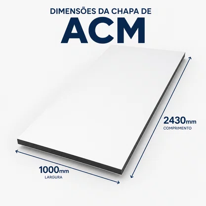 Chapa ACM Ecotech 2430x1000mm Branco Bester