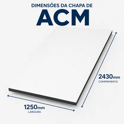 Chapa ACM Ecotech 2430x1250mm Branco Bester
