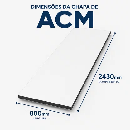 Chapa ACM Ecotech 2430x800mm Branco Bester