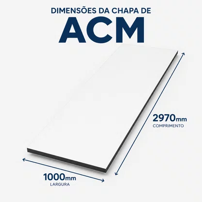 Chapa ACM Ecotech 2970x1000mm Branco Bester