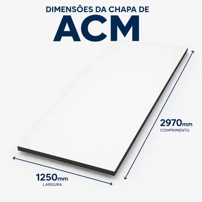 Chapa ACM Ecotech 2970x1250mm Branco Bester