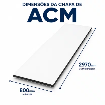 Chapa ACM Ecotech 2970x800mm Branco Bester