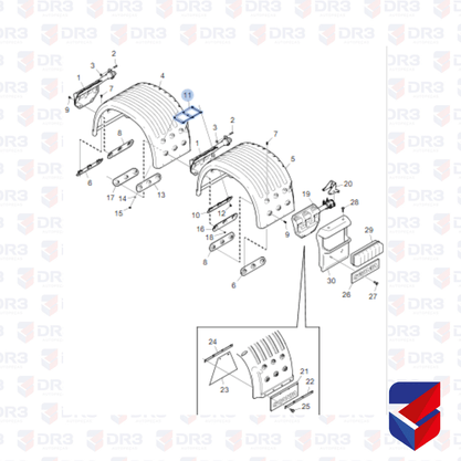 Chapa Superior Paralama Tracado Scania S4 S5 2208717 ME1850 Edreaza