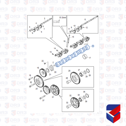 Comando de Valvulas Scania Onibus 5 Cilindros STD 2023797 Original