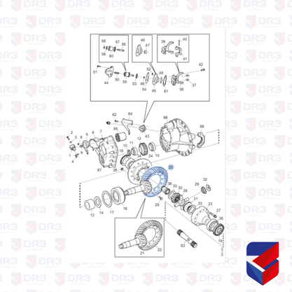 Coroa e Pinhao 14x43 Scania Diferencial RB662 1540462 Cipal Rex
