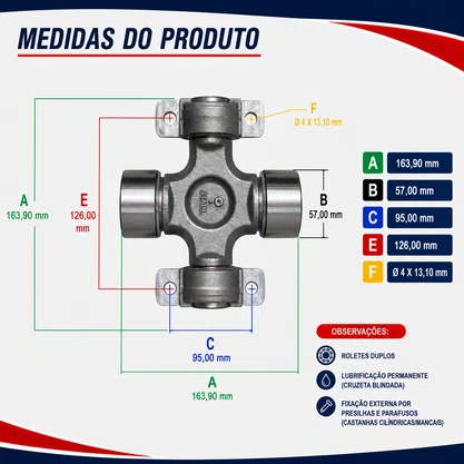 Cruzeta Cardan Scania 114 124 Tracado Blindada Com Mancal Stahl