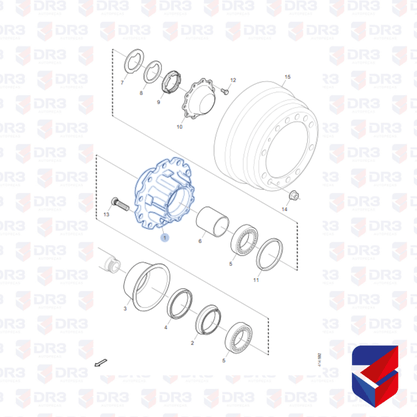 Cubo Roda Disco Tracao Scania Diferencial R885 Com Rolamento Original