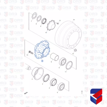 Cubo Roda Disco Tracao Scania Diferencial R885 Com Rolamento Original