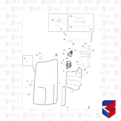 Defletor Coluna Scania S4 G R LE 1370329 6193 6077E 16767 Boff