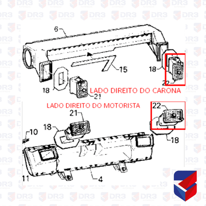 Difusor Ar Painel Motorista LD / Carona LD Scania S4 1372532 Original