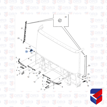 Dobradica Defletor Frontal Scania NTG LD 2491807 ME2000 Edreaza
