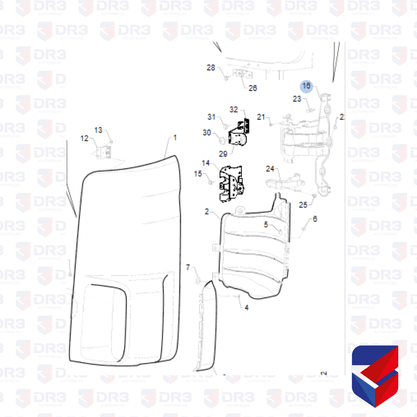 Dobradica Defletor Lateral Scania S4 LE 1381563 ME1361 Edreaza