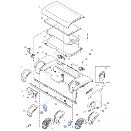 Dobradica Painel Instrumentos Scania S5 1882383 Original