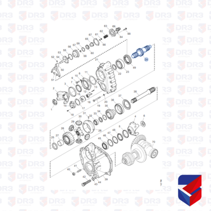 Eixo Bloqueio Arvore Primaria Diferencial Scania RB662 70mm CEI
