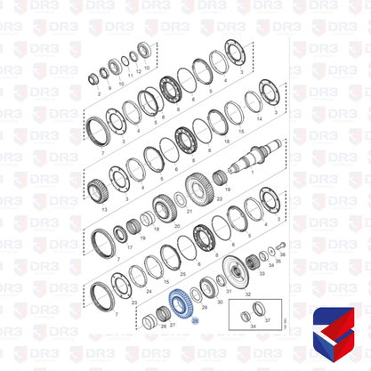 Engrenagem Arvore Secundaria Caixa Scania GRS895 1476236 Original