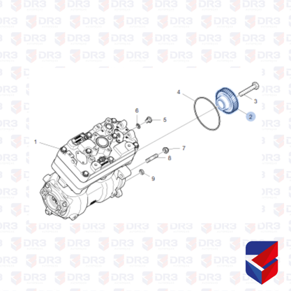 Engrenagem Compressor Scania Grosso 2022257 SP2057 Steel Parts
