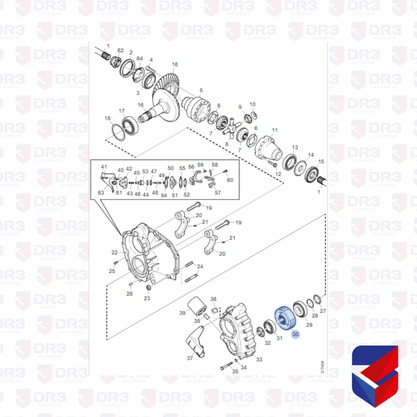 Engrenagem De Baixo Scania RB662 29 Dentes Largo 1745701 Original