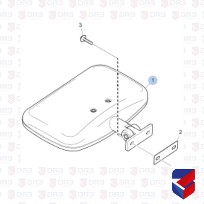 Espelho Retrovisor de Rampa Lateral Scania S4 P G R 1014S Globo