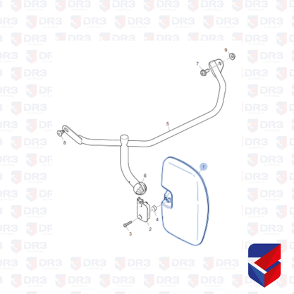 Espelho Retrovisor de Rampa Frontal Scania S4 P G R Globo