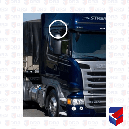 Espelho Retrovisor de Rampa Lateral Scania S4 P G R 1014S Globo