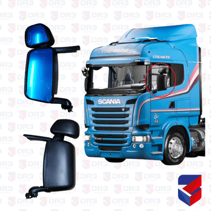 Espelho Retrovisor Scania Eletrico Com Desembacador LE 2256918 Globo