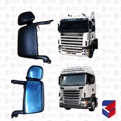 Espelho Retrovisor Scania Com Desembacador Auxiliar LD Globo